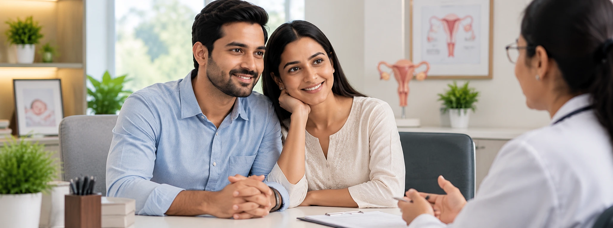 A couple discussing fertility treatment with a doctor at Welling Homeopathy