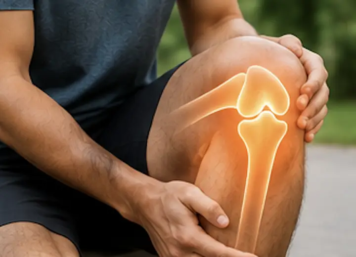 Man with long-standing knee joint pain