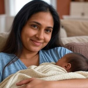 Mother and newborn after homeopathic fertility treatment at Welling Homeopathy